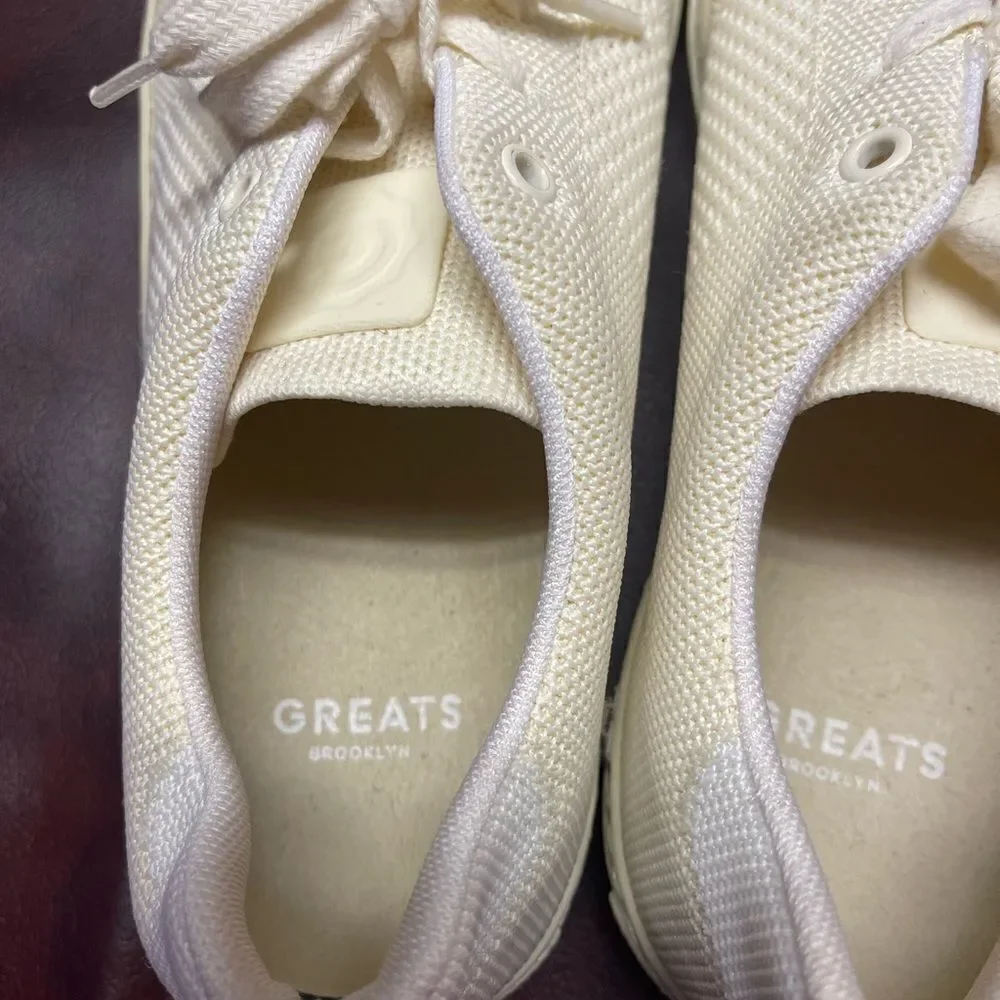 GREATS royal knit sneakers off white size 10‎